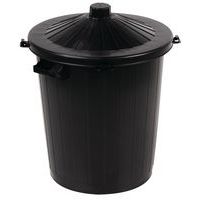 Black public waste bin - 80 l - Manutan Expert