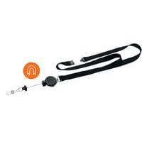 Fabric lanyard with extra-strong badge retractor - Durable