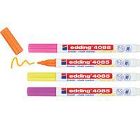 Securit 4085 liquid chalk marker with fine tip - Pack of 4 assorted neon colours - EDDING