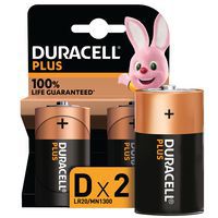 Plus 100% D alkaline battery - 2 or 4 units - Duracell