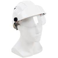 Orizon vented white helmet with safety glasses