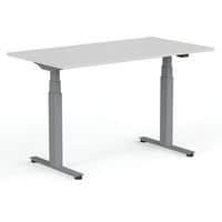 120cm Wide White Electric Sit Stand Desk -Silver Frame -Yo-Yo Wellness