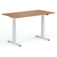 120cm Wide Beech Electric Sit Stand Desk - White Frame -Yo-Yo Wellness