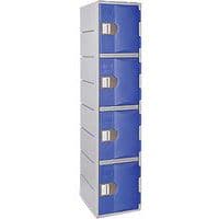 Probe Tall Blue/Grey 4-Door Plastic Storage Locker - Hasp/Cam Lock