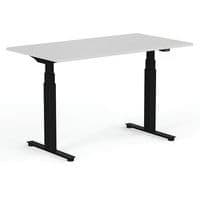 120cm Wide White Electric Sit Stand Desk - Black Frame -Yo-Yo Wellness