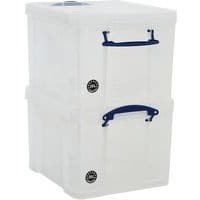 35 L Extra Strong Clear Really Useful Storage/Organizer Box - 2-Pack