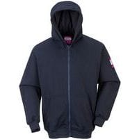 Navy Blue Flame Resistant Zip Hooded Sweatshirt - S-5XL - Portwest UK