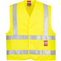 Yellow Hi-Vis Fire Resistant Sleeveless Unisex Vests - Portwest UK