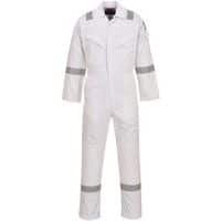 White Static/Flame Resistant Boilersuit - Small-XXL -FR50 Portwest UK