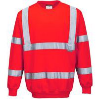 Three Red Hi-Vis Work Sweatshirts - Small-XXXL - Class 3 - Portwest UK