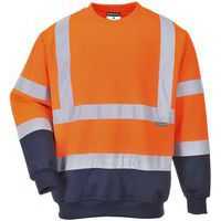 Hi-Vis Orange/Blue Contrast Work Sweatshirts - S-4XL - Portwest UK