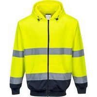 Yellow/Blue Hi-Vis Zipped Hoodie Jackets - S-XXXL - Portwest UK