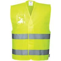 Yellow Hi Vis Vest - Small To XXXL - Double Badge Holder - Portwest