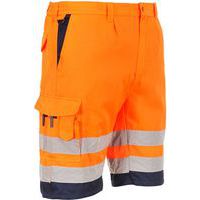 Hi-Vis Contrast Bermuda Work Shorts - Orange/Yellow - Portwest UK