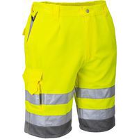 Hi-Vis Contrast Bermuda Work Shorts - Orange/Yellow - Portwest UK