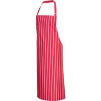 Red/White Striped Waterproof Bib Aprons - Polyester - Portwest UK