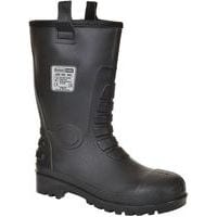 Black S5 Waterproof PVC Rigger Safety Boots - Size 36-49 - Portwest UK