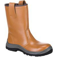 Brown Leather Cool Unlined S1P Safety Boots - Size 38-48 - Portwest UK