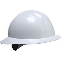 White Wide Full Brim PP Safety Helmet/Hard Hats - Portwest UK