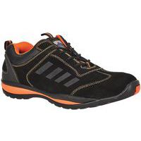 Black/Orange Safety Trainer - Steel Toecap - Size 36-48 - Portwest UK