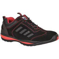 Black/Red Safety Trainer - Steel Toecap - Size 36-48 - Portwest UK