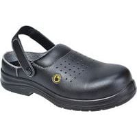 Black Safety Clogs - Size 36-47 - ESD Anti-Static Shoes - Portwest UK