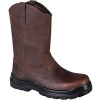 Brown Leather ESD Unisex Rigger Safety Boots -Size 38-48 - Portwest UK