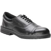 Black Leather Unisex Oxford ESD Safety Shoe - Size 39-47 - Portwest UK