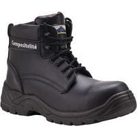 Black Unisex S3 Composite Leather Safety Boots - 38-48 - Portwest UK