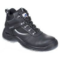 Black Leather Unisex S3 Mustang Safety Boots - Size 36-48 -Portwest UK