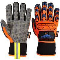 Orange 100% Waterproof Anti-Impact Gloves -Size 9-11 - Portwest UK