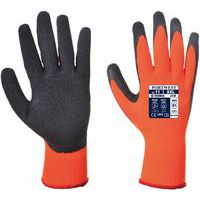 Black/Orange Latex Thermal Grip Safety Gloves - 8-11 - Portwest UK