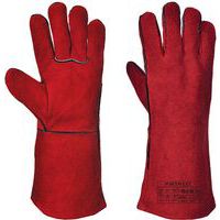 Red Or Blue Leather Welding Gauntlets - Size 10/12 - Portwest UK