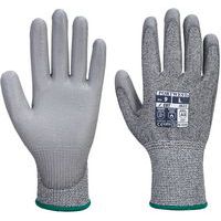 Grey PU Safety Gloves - Level C Cut-Resistance - Size 7-12 - Portwest