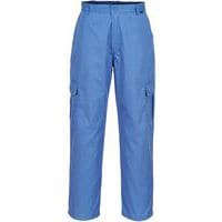 Blue Anti-Static Unisex Work Trousers - Elasticated - Portwest UK