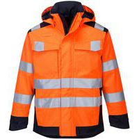 Hi-Vis Orange Flame/Static Resistant Waterproof Jacket - Portwest UK