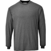 Flame/Static Resistant Long Sleeve T-Shirt - Black/Grey - Portwest UK