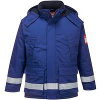 Blue Static/Flame Resistant Winter Coat/Jacket - S-3XL - Portwest UK