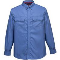 Blue Static/Flame Resistant Lightweight Work Shirt - S-3XL-Portwest UK