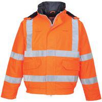 Orange Hi-Vis Rain/Static/Fire Resistant Bomber Jacket - Portwest UK