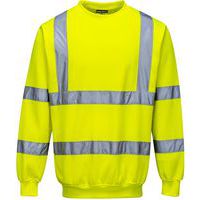 Yellow Hi-Vis Work Sweatshirts - XS-5XL - Class 3 - Portwest UK