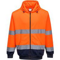 Orange/Blue Hi-Vis Zipped Hoodie Jackets - S-XXXL - Portwest UK