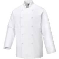 White Cotton Chefs Uniform Jackets - XS-XXXL - Sussex Portwest UK