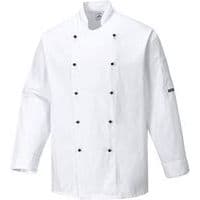 White Chefs Kitchen Uniform Jackets - XS-4XL - Somerset Portwest UK