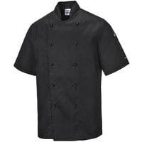 Black Chefs Short Sleeve Kitchen Jackets - XS-XXXL -Kent Portwest UK