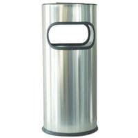 Round Litter/Cigarette Butt Bin - Stainless Steel - Ashtrays - Manutan Expert