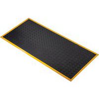 Anti Fatigue 0.9x1.8m Black Mat - Yellow Border- Anti-Slip -Coba Senso