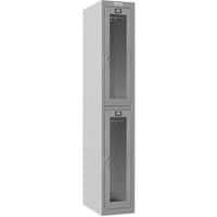 Phoenix PLC Grey Clear Door Lockers - 1-4 Compartments - Key Locking