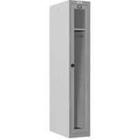 Phoenix Grey 500mm Deep Lockers - 1-4 Clear Doors - Combination Lock