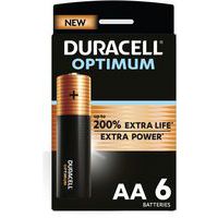 Optimum AA alkaline battery - Six units - Duracell